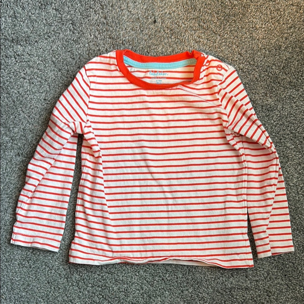 Baby Gap Red Striped Long Sleeve Shirt